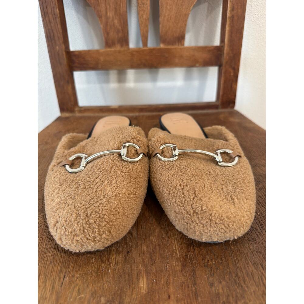 INC Gineen Faux Shearling Slip On Mules Size 8.5